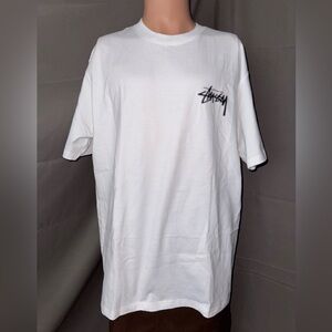 Stussy White Fuzzy Dice T Shirt Size Large NWT